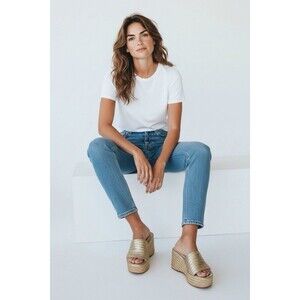 Eqaudes Platform Slip On Espadrille Sandles Wedge Slides Flat, Bohemian Gold 6